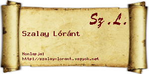 Szalay Lóránt névjegykártya