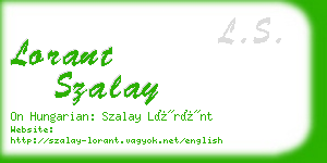 lorant szalay business card